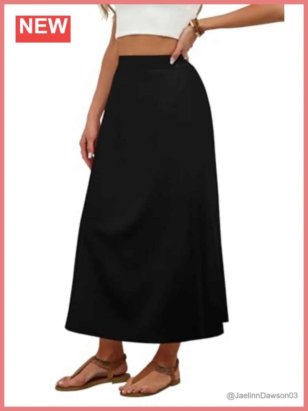 Women's Maxi Skirt with Pockets A-Line High Rise Boho Flowy